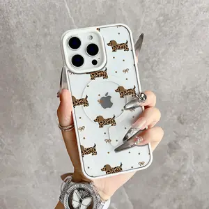 Dog Pattern Magnetic Snap Case for iPhone 17/16 Pro Max 15 Pro 14 13 12 Mini 11 XR XS Plus SE Shockproof Slim Protective Cover