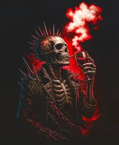 Halftone Skull Design for Black Fabric Ready to Press Heat Transfer DTF Transfer Direct to Film Heat Press Settings 300-320°F Cotton Polyester Firm Press Instructions