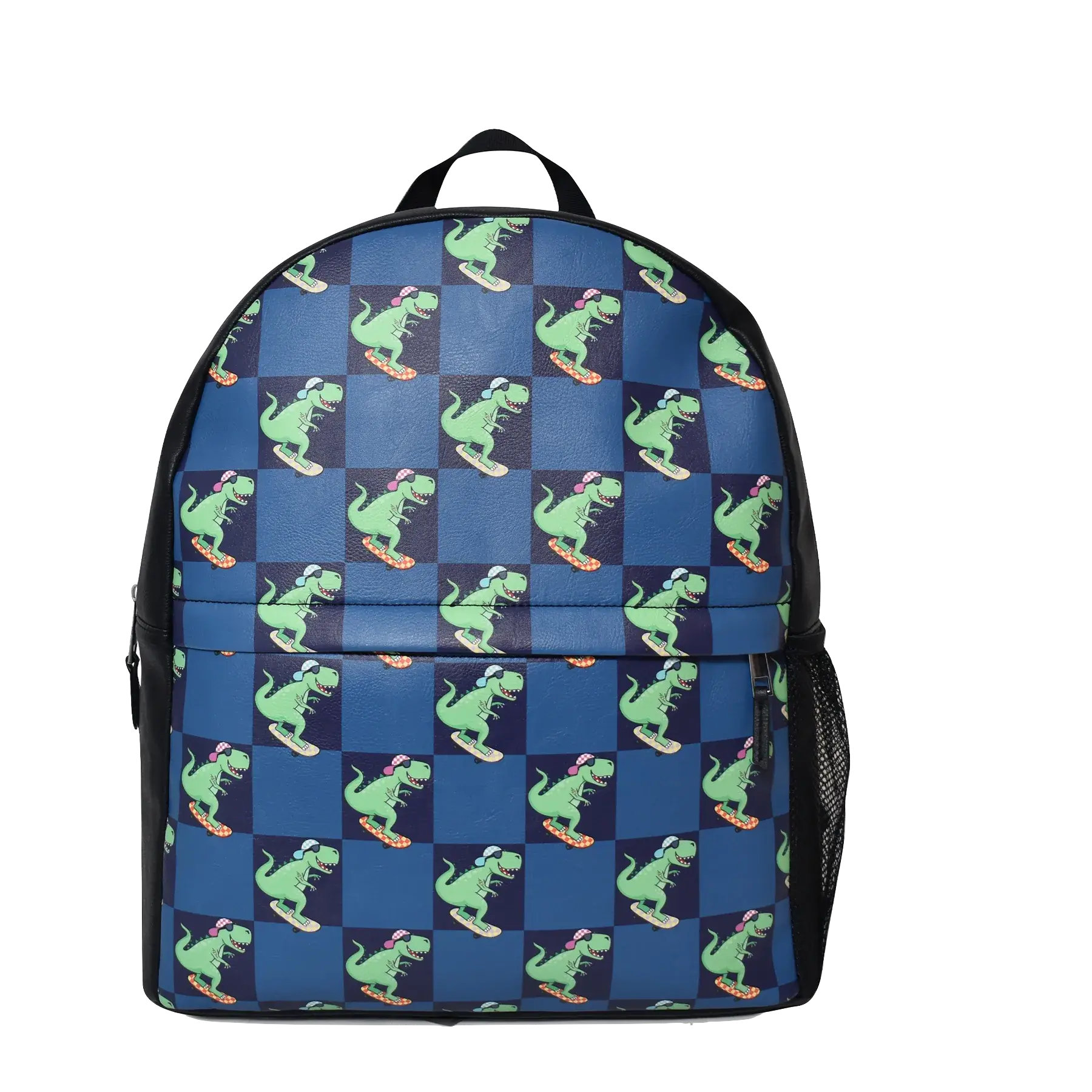 SKATEBOARD DINO CHECKBOARD BACKPACK