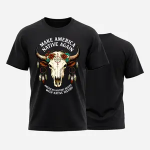Make America Native Again Shirt, Native American Skull Graphic Shirt, Indigenous Pride Apparel, American History Begins With Native History, Unisex Tee For Men Women Womenswear Streetwear