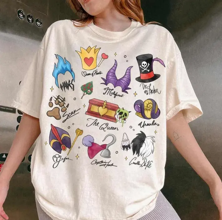 Vintage WDW Villains signatures shirt, Halloween Magic Kingdom Dworld T-shirt, It's Good to be Bad Villains shirt, Gift For Mom, Birthday Ideas