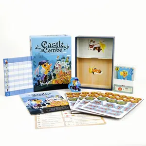 Castle Combo Castle Connect Combination Board Game Card, English German Strategy Leisure Party Game, Fun Interactive Gaming Experience