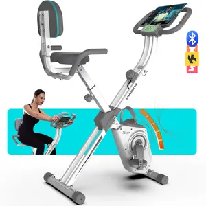 HARISON Folding Exercise Bike for Home Gym, 350LBS Heavy Duty Stationary Bike with Quiet Magnetic Resistance & Backrest (TKHR-X3L)