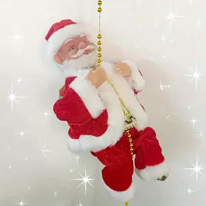 1 PC Christmas rope climbing Santa Claus Christmas tree decoration pendant, a fun Christmas gift for kids