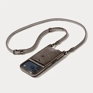 Donna Crossbody Phone Case - Metallic Chrome/Pewter Donna Crossbody Phone Case - Metallic Chrome/Pewter