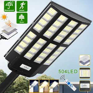 8800W Solar Street Light Outdoor-3000K/4000K/6500K Dimmable Outdoor Solar Light,IP67 Solar Parking Lot Lights Commercial Dusk to Dawn with Remote Control for Yard,Residential