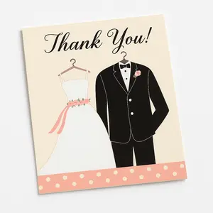 Elegant Wedding Attire Thank You Cards
