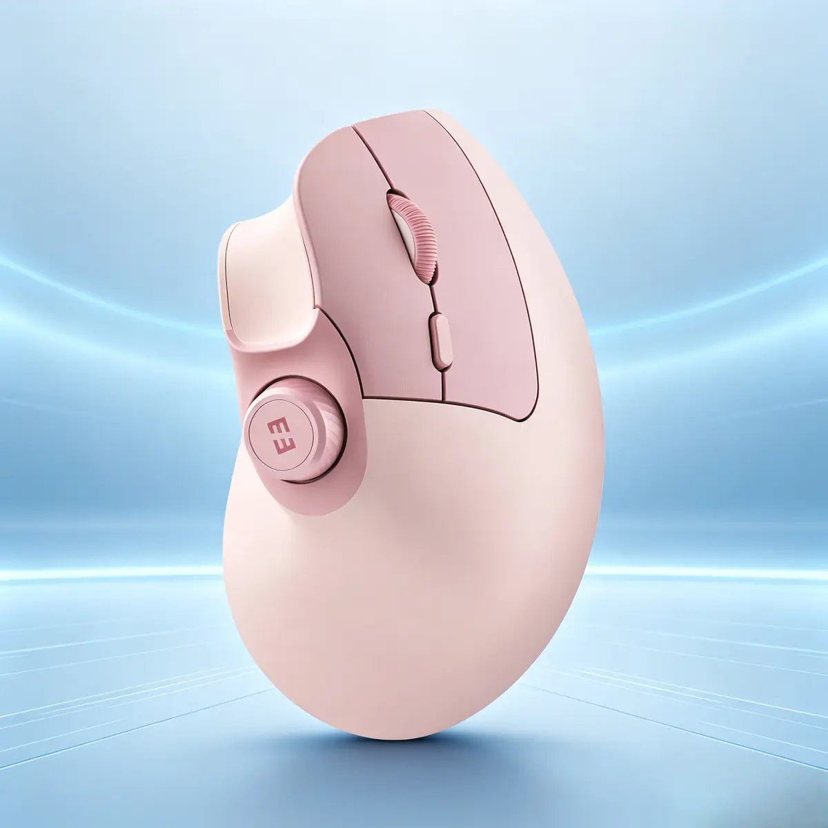 Seenda Ergonomic Mouse Wireless, MOU-302 Bluetooth Vertical Mouse Rechargeable, Volume Knob, Silent Mice & 1000/1600/2400 DPI, 3 Multi-Device Connection For Windows/PC/Laptop/Mac/MacBook, Pink