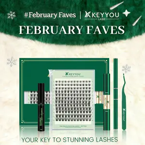 KEYYOU Y18 DIY Lash Extension Kit D Curl Natural Lash Clusters Kit Waterproof Soft Eyelash Clusters 144pcs 8-18MIX Eyelashes Extensions Makeup TikTok Shop FebruaryFaves