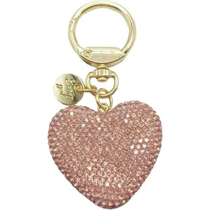 Heart Shape Bling Bag Keychain Car Keys with Rhinestone for Women Pendant Accessories