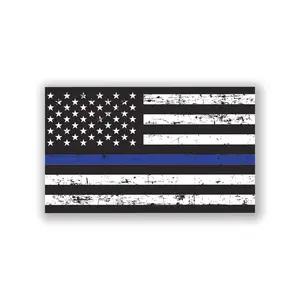 Thin Blue Line American Flag Magnet Decal 2 Pack for Car Truck SUV in Support of Police Law Enforcement 5x3 Inch