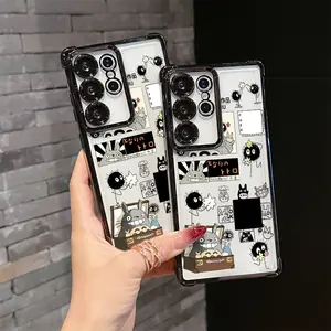Anime Cute Cartoon T-Totoros Phone Case Suitable for Samsung Galaxy S26 S25 S24 A57 A37 A07 A26 A36 A55 A35 A06 A16 A05 A14 A24 A34 A54 A15 A05S A25 A04e A04 S23 S22 S21 FE Ultra Plus Edge 4G 5G Anti Fall Protective Transparent Soft Back Cover