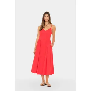Red Flash Bardot Dress