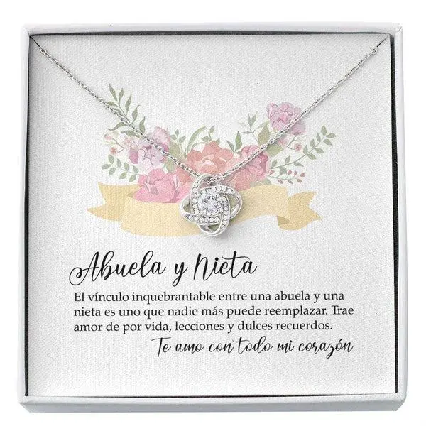 Grandmother Necklace, Abuela Y Nieta Necklace Spanish Grandma Granddaughter Gift Abuela Necklace Spanish Family Love.g7.