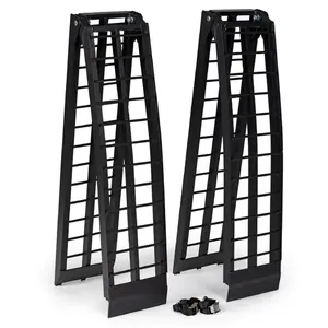 Titan Ramps 2 Pack 8’ Folding ATV Loading Ramps Arched Aluminum Design, Black