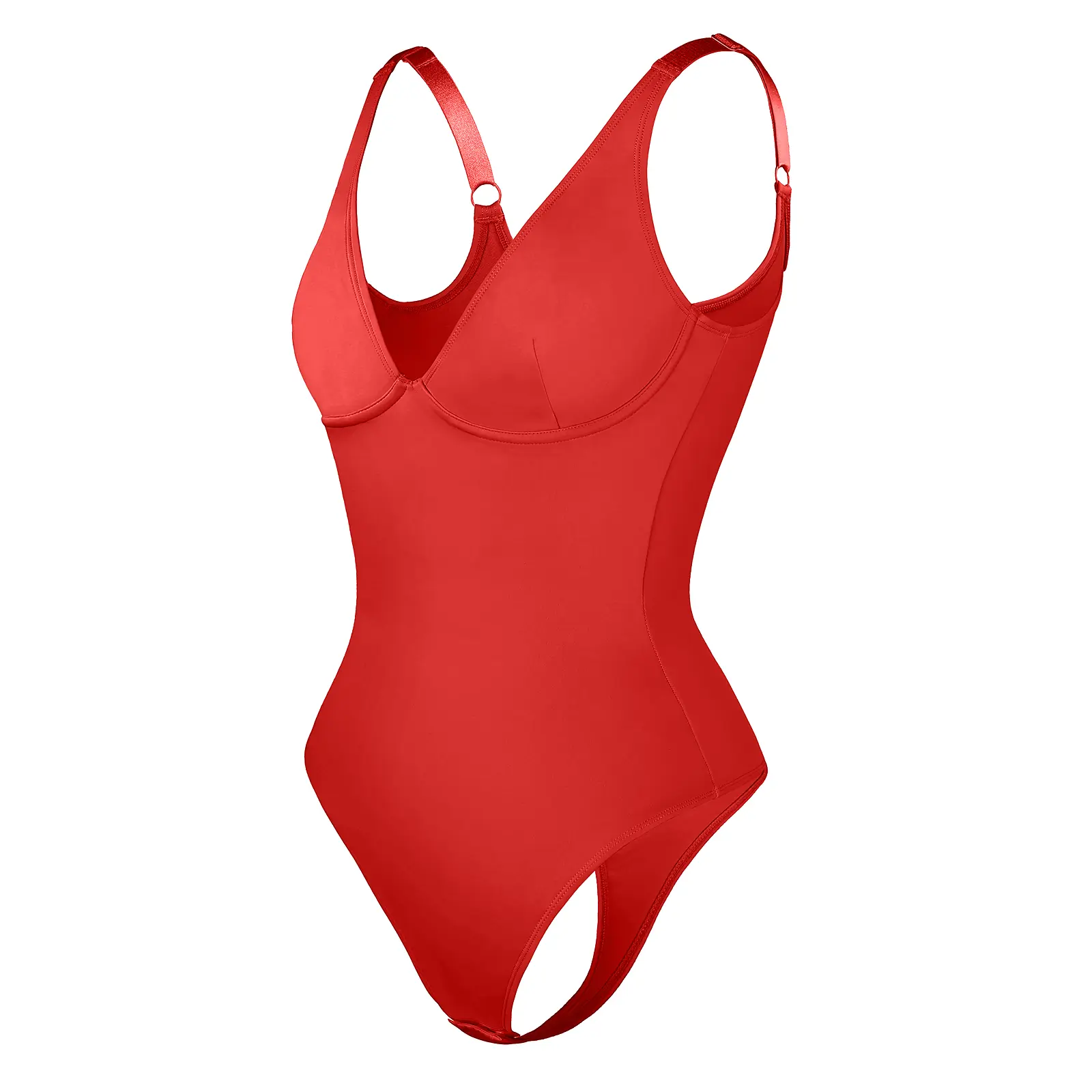 Sleeveless Deep-V Neck Red