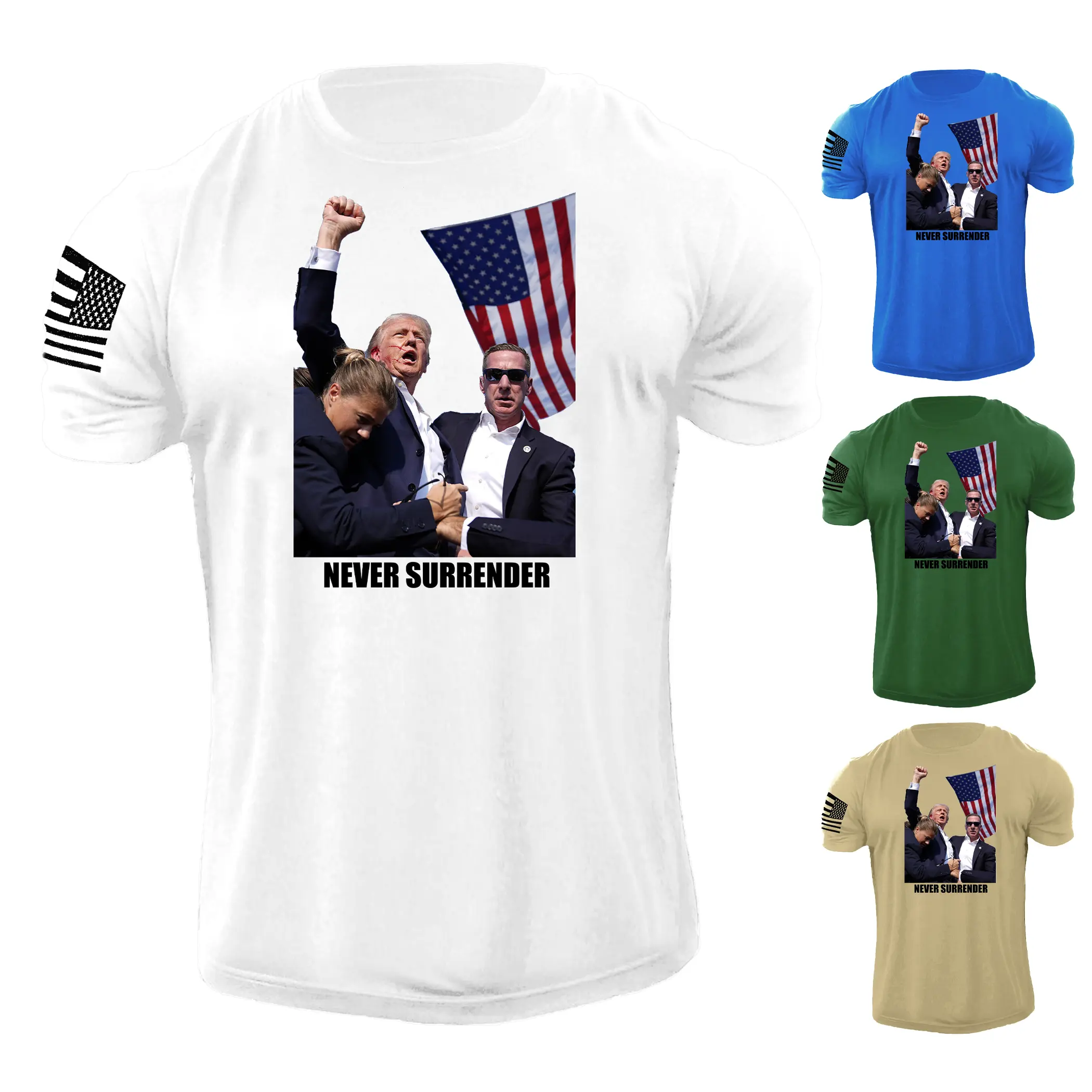 Men's Trump Patriotic 2024 USA T Shirt Distressed 100% Cotton Tee Menswear Soft