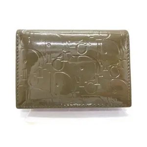 Pre-owned other Small Leather Goods Christian Dior Wallet Gray Patent leather 12136170734/240203