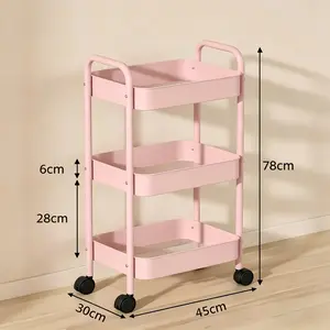 Easy Setup 3 Tier Metal Rolling Storage Cart with Lockable Wheels Portable Utility Organizer for Home Office Organization Small Space Solutions for Bedroom Dorm Room Kitchen Bar Cart Craft Supplies Rolling Rack Sturdy Metal Shelving Christmas Gift Mom2026