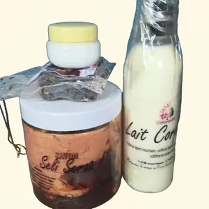 Seli Sera Tumeric & Papaya Brightening Exfoliating Body Scrub with Lait Corps Lotion for Radiant Skin Care - Tumeric & Papaya for Brightening & Exfoliating