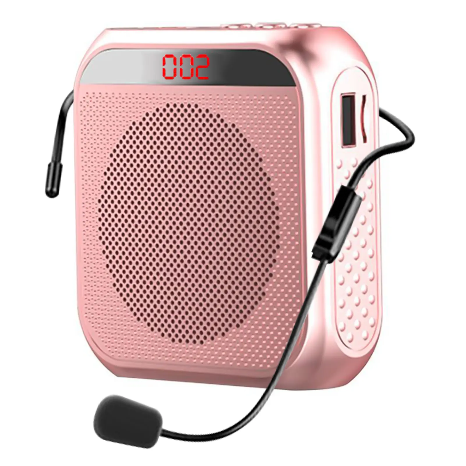 Portable Voice Amplifier Microphone Speaker - 2200mAh Rechargeable Battery, Card Memory, Compact Design, Charging Function, Portable Speaker for Sports & Outdoor Coaches (Pink) Audio Sound System, Speaker Portable,father'sdaygifts