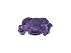 Elama Lilac Fields 16-Piece Dinnerware Set