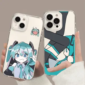 Anime H-Hatsunes Kawaii M-Miku Cute Phone Case For iPhone 17 Pro Max Air 11 13 16 15 14 12 Pro Max Plus & Samsung Galaxy S26 S25 S24 S23 S22 S21 Ultra Plus FE Clear Transparent Soft Shell