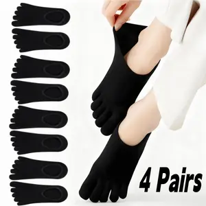 4 Pairs Toe Socks for Men Ankle,No Show Low Cut Toe Socks Individual Five Finger Cotton for Athletic Running Christmas Socks Birthday Gift