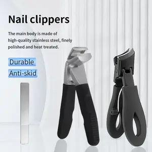 Sloping Nail Clippers Wide Mouth Splash Proof Diagonal Nail Clippers 3 Piece Set Edge Nail Clippers Long Handle Durable Anti Skid for Men and Women Manicure