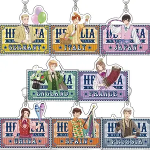 Hetalia World Stars Circus Ver HD Characters Acrylic Keychain Pendant, Cute Keyring Accessory, Fun Charm For Backpack Or Purse | High Quality and Customer Favorite Items