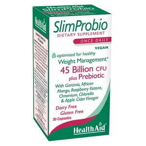 SlimProbio, 45 Billion with Probiotics, Optimized for Healthy Weight Management, Contains Garcinia, ACV, Raspberry Ketones, and Apple Cider Vinegar. Dairy and Gluten Free.