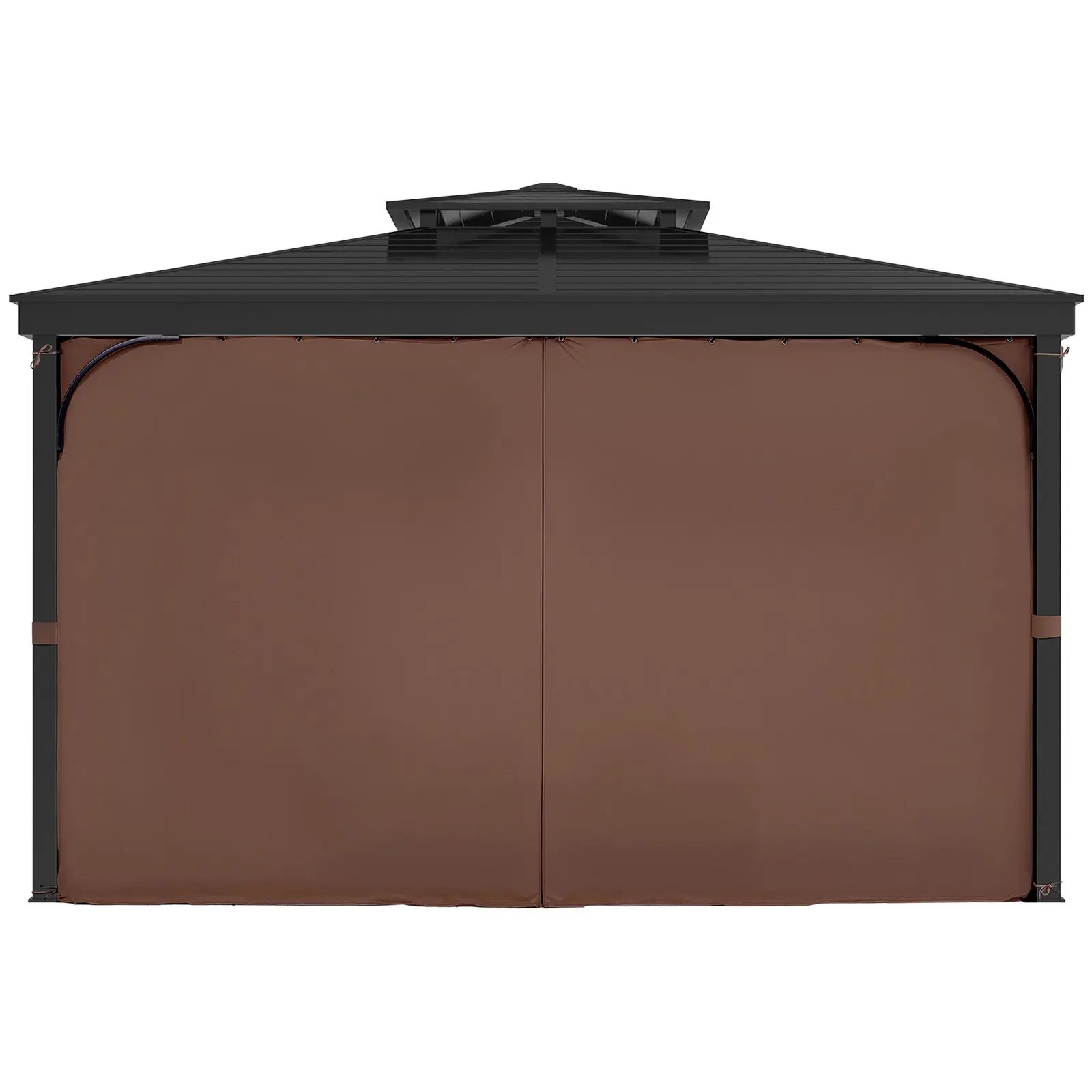 Gazebo Curtains Outdoor, Fit Most 10' x 10' x 6.9' Gazebos, 4-Panel Sidewall Gazebo Privacy Curtains with Zippers, Outdoor Curtain Replacement for Patio Canopy, Only Curtain, Coffee