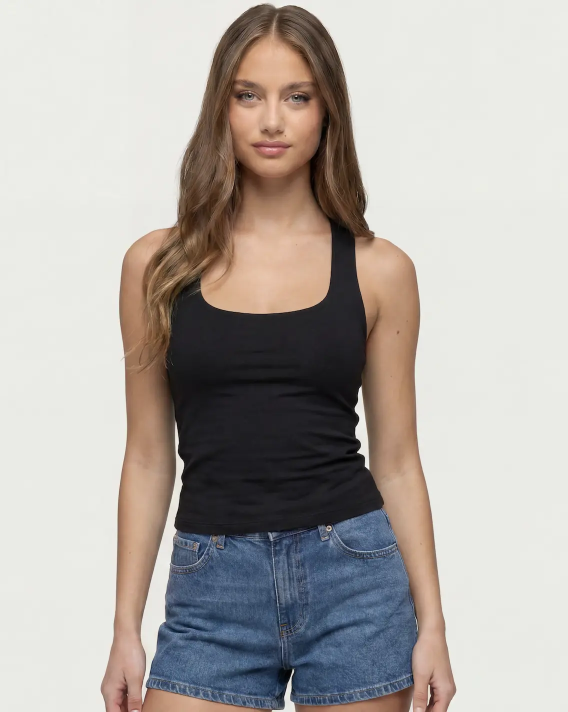 The Racer Tank - Cropped U-Neck Racerback Top for Gym, Layering, and Everyday Outfits