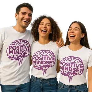 Positive Mindset Unisex T-Shirt - Embrace Optimism and Resilience - Fit, Casual Round Neck Tshirt Streetwear