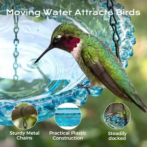 Hanging Bird Feeder Balcony Garden Hummingbird Feeder Outdoor Decorative Bird Bath Hanging Ornament, Backyard Decoration & Wildlife Care