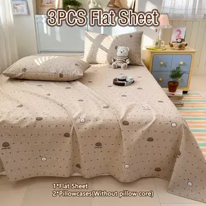 3pc Bed Sheet Pillowcase Set, Soft Comfortable Fabric, High Thread Count, Suitable for All Seasons, Bedroom & Guest Room Use