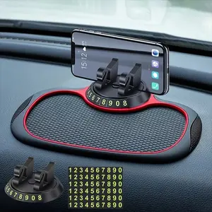 3pcs Multifunctional Car Anti-Slip Mat and Phone Holder, 360° Rotating Swan Stand, PVC Dashboard Navigation Fixed Holder