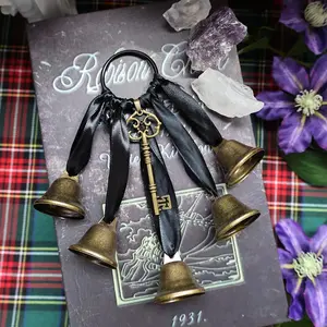 Witch Bell, 1 Count Witch Bell Room Wall Decor Hanging, Halloween Witch Stuff Supplies for Home Office School Balcony Haunted House Decor