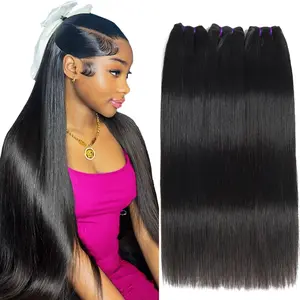 Beauty Queen Brazilian Virgin Bundles Human Hair 14 - 30 inch Unprocessed Thick Remy Hair Weave Bundles 16A Body Wave Straight Water Wave Loose Wave Natural Color Sew in/ Quick Weave for Women