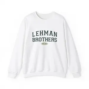 Lehman Brothers Sweatshirt, Wall Street Jumper, Financial Crisis Sweater, Investment Banker Pullover, Stock Market Top
