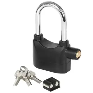 110DB Heavy Duty Alarmed Padlock Outdoor Stainless Steel Alarm Gate Lock with 3 Keys High Security for Garage Shed Fence Storage Units