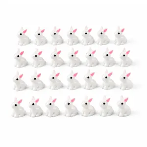 100-piece resin rabbit mystery gift set featuring cute rabbit figurines and miniature models; suitable for fairy garden decor, DIY crafts, dollhouse accessories, desktop decoration, and party gifts. Summer Victory.