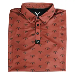 Vexil Brand - Polo - Bull Skull - Brick  - Cowboy Western Polo Shirt