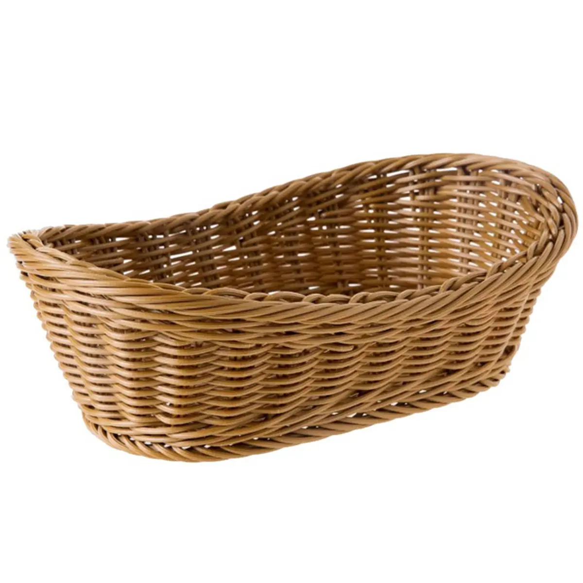 10.2In Rattan Wicker Oval Household Organizing Basket - Plastic-Reinforced Wicker Storage Basket for Fruit, Decor Use (Tabletop), Wicker Storage Baskets