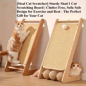 [1Pc Sisal Cat Scratcher] Sturdy Sisal 1 Cat Scratching Board | Clutter-Free, Sofa-Safe Design for Exercise and Rest - The Perfect Gift for Your Cat, Vertical scratcher