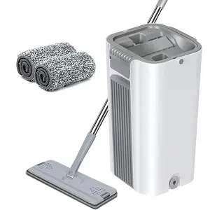 Mop & Bucket Set, Household Mop, Hand Free Mop, Plastic Mop Bucket, Cleaning Tool for Garden & Patio