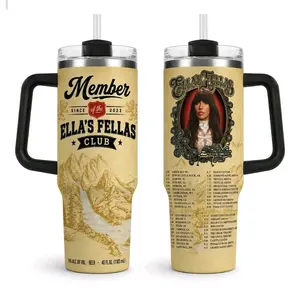 Ella's Fellas Club Tumbler 40oz With Handle, Westen Concert Travel Drinkware Gift