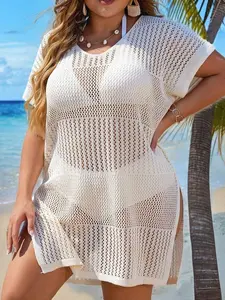 Plus Size Split Side Cover-Up Dress - Summer Beach Swimsuit Tunic