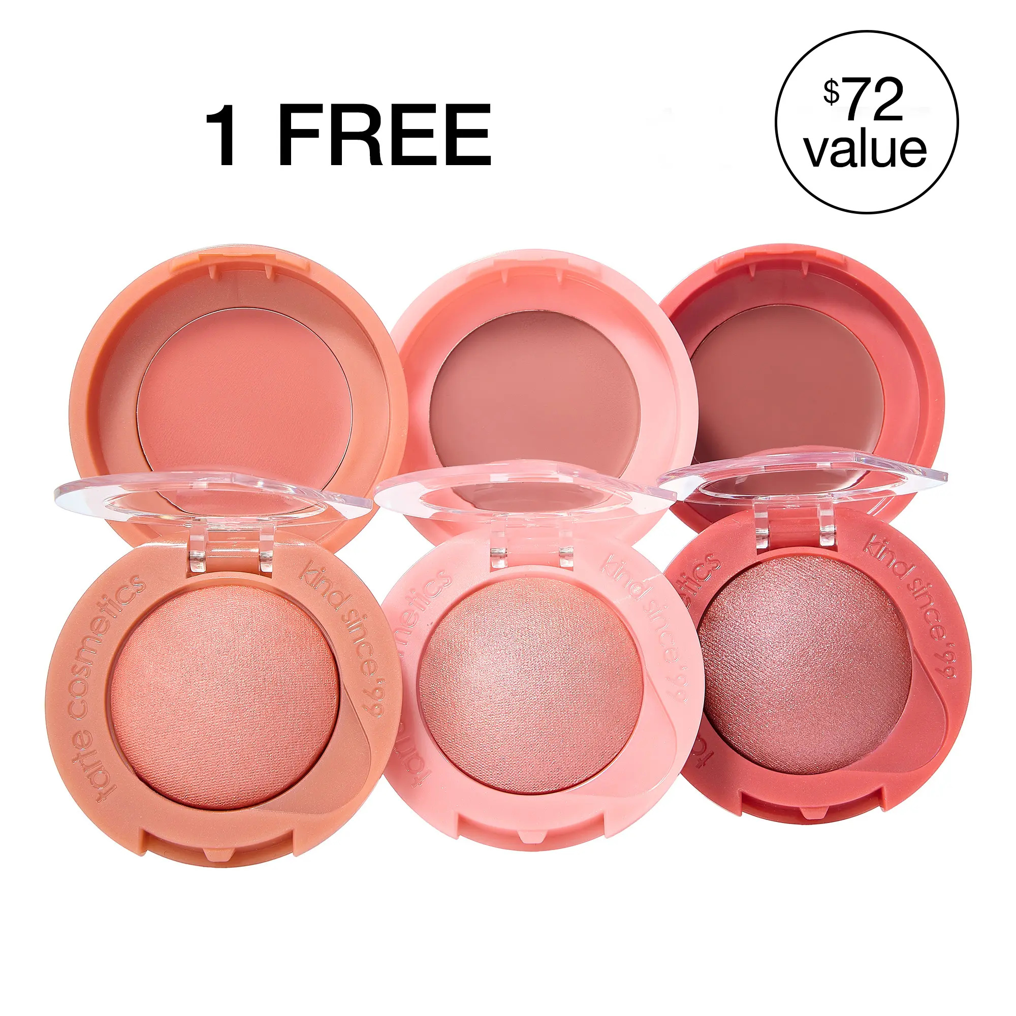 tarte XOXO blush & glow macaron trio - 3 mini limited edition cream & powder blushes, 1 free