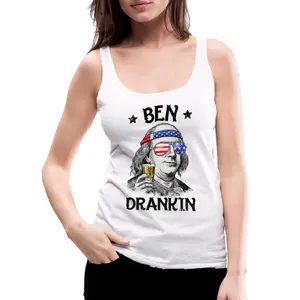 Funny 4th Of July Shirts Ben Drankin Benjamin Franklin Women’s Premium Tank Top